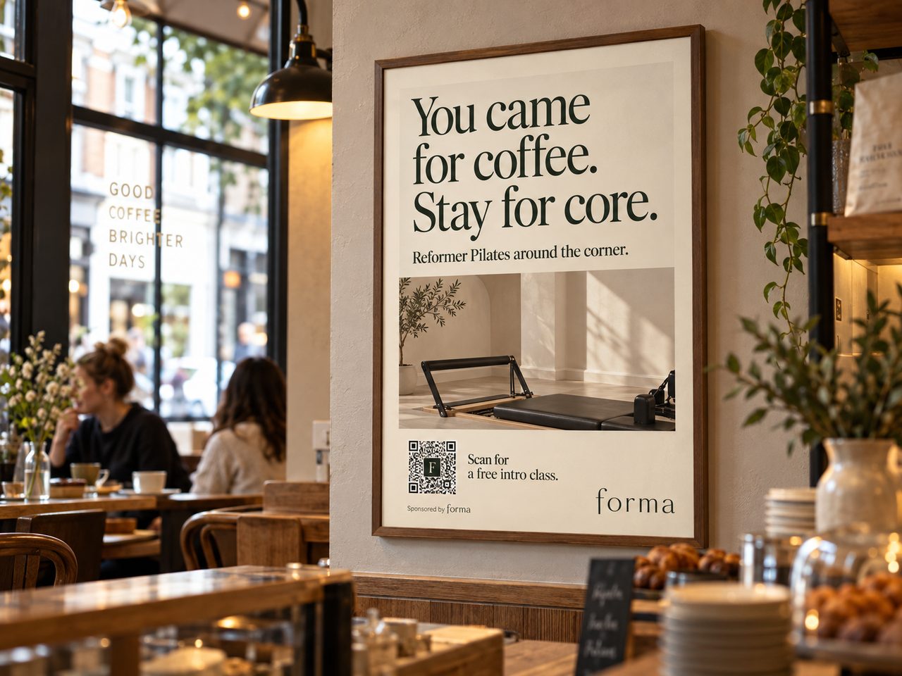 Forma placement inside a local café