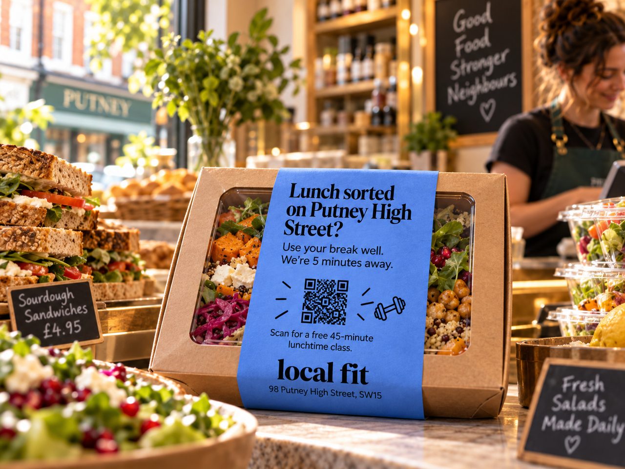 Local Fit lunch box sleeve in a deli