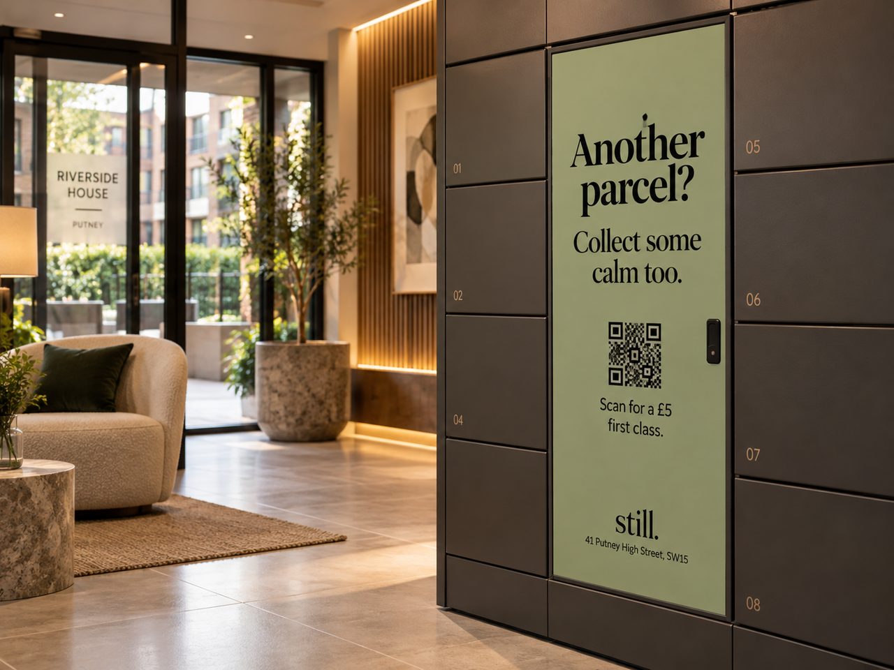 Still locker panel in a residential building